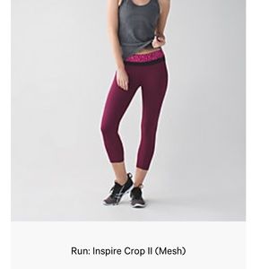 Run inspire mesh crop lululemon leggings